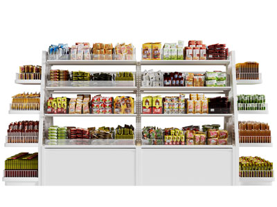 现代零食货架 展柜3d模型 现代零食货架 展柜