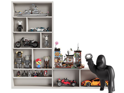 现代玩具手办收纳装饰柜3d模型 现代玩具手办收纳装饰柜