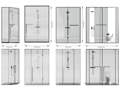 现代玻璃淋浴房3d模型 现代玻璃淋浴房