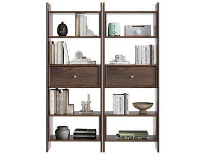 新中式博古架 书柜3d模型 新中式博古架 书柜