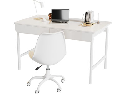 现代书桌椅组合3d模型 现代书桌椅组合