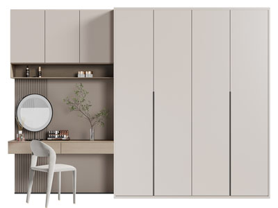 现代组合梳妆台的衣柜3d模型 现代组合梳妆台的衣柜