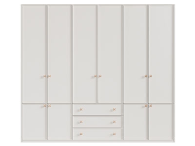 现代奶油风衣柜3d模型 现代奶油风衣柜