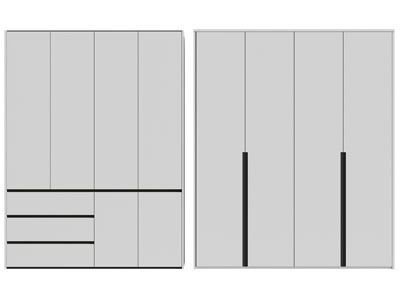 现代无拉手的衣柜3d模型 现代无拉手的衣柜