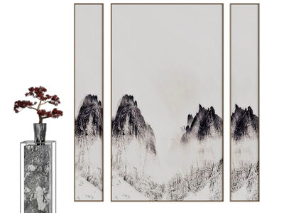新中式装饰挂画3d模型 新中式装饰挂画