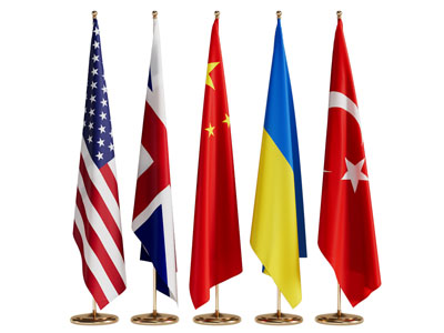 现代各国旗帜 桌旗