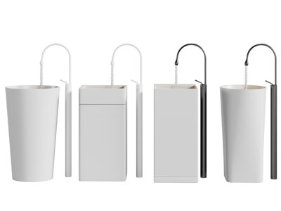 现代立式洗手台 水龙头