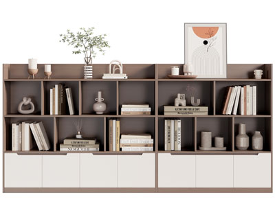 现代实木书柜 装饰柜3d模型 现代实木书柜 装饰柜