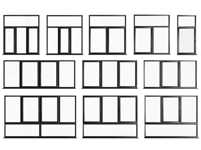 现代玻璃平开窗户