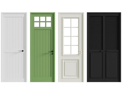 美式木门 平开门 百叶双开门