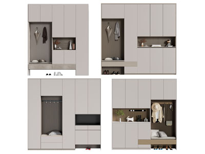 现代玄关鞋柜3d模型 现代玄关鞋柜