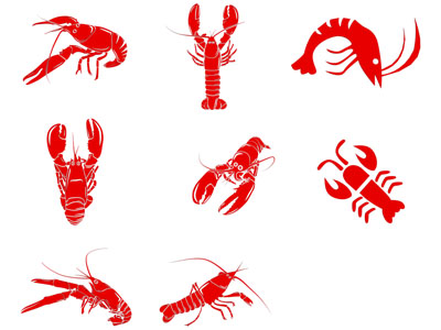 现代大虾剪影 墙贴 墙饰