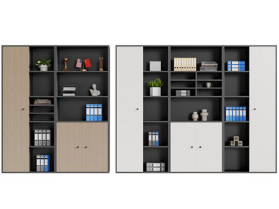 新中式文件收纳柜 装饰书柜3d模型 新中式文件收纳柜 装饰书柜