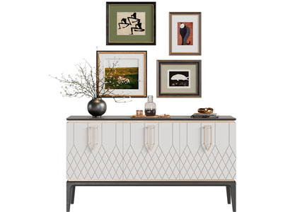 新古典玄关柜 边柜 装饰挂画3d模型 新古典玄关柜 边柜 装饰挂画