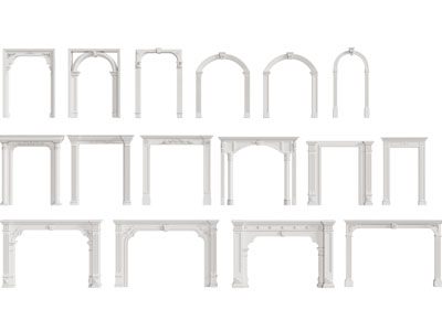 欧式门拱 门套 垭口3d模型 欧式门拱 门套 垭口