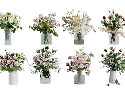 现代花瓶花卉 摆件组合