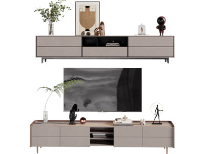 现代电视柜 电视3d模型 现代电视柜 电视