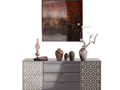 现代玄关柜 边柜 装饰挂画3d模型 现代玄关柜 边柜 装饰挂画