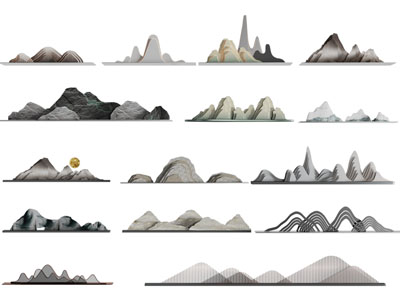 新中式假山 景观石头 山脉