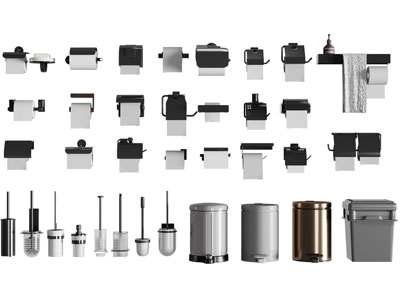 现代抽纸盒 马桶刷 垃圾桶 卫浴小件