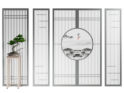 新中式隔断3d模型 新中式隔断
