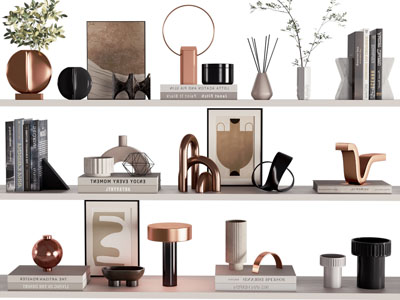 现代书本 饰品摆件组合