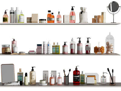 现代化妆品 护肤品 牙刷缸 洗漱用品