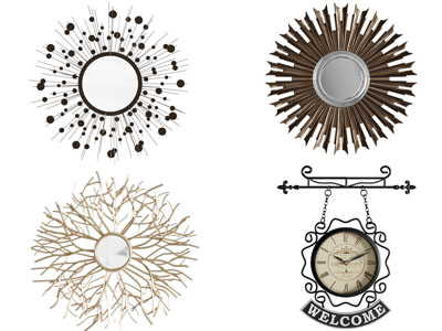 现代金属墙饰挂件 装饰镜子