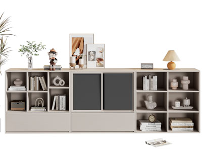 现代矮柜 书柜3d模型 现代矮柜 书柜