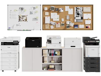 现代打印机 便签墙 办公电器