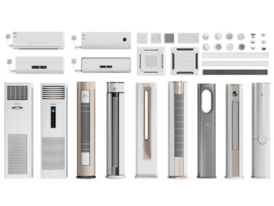现代柜式 壁挂式空调 出风口 排风扇