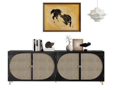 法式玄关柜 边柜 挂画