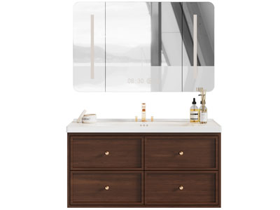 现代中古风洗手台 镜子 浴室柜