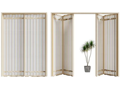 日式实木边框推拉门 折叠门