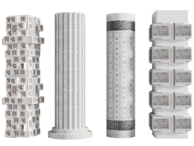 新中式装饰柱子 景观柱子3d模型 新中式装饰柱子 景观柱子