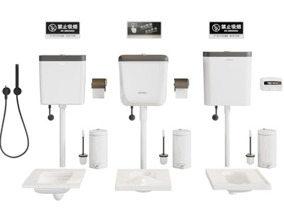 现代抽水马桶 蹲便池