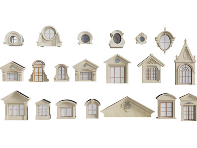 欧式阁楼 建筑构件 玻璃窗户