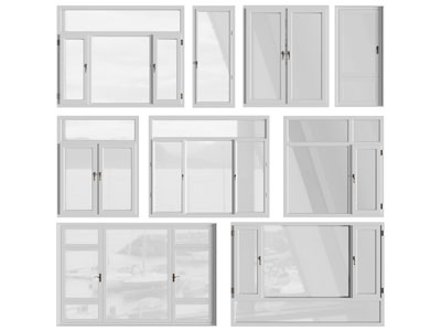 现代玻璃平开窗户