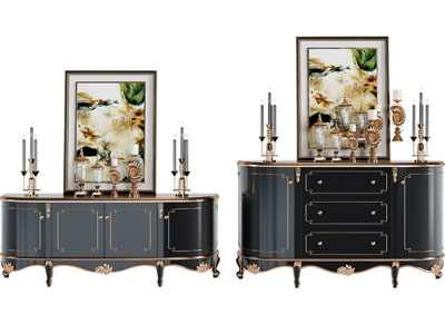 欧式雕花玄关柜 边柜3d模型 欧式雕花玄关柜 边柜