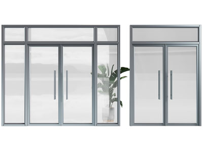 现代办公玻璃双开门 大门3d模型 现代办公玻璃双开门 大门