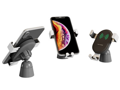 现代放在支架上的手机