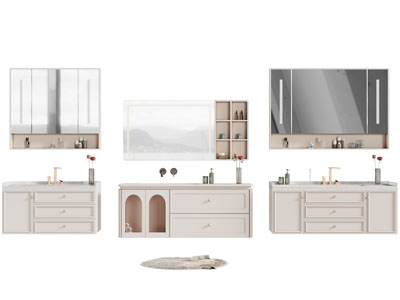 法式奶油风洗手台 镜柜 浴室柜