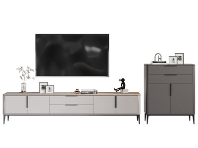 现代电视柜 边柜 电视3d模型 现代电视柜 边柜 电视