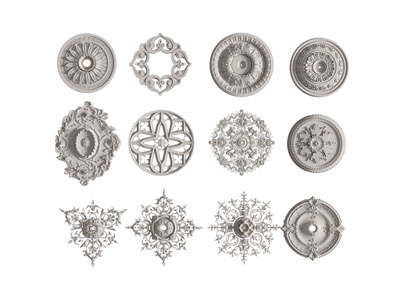 欧式雕花圆形灯盘3d模型 欧式雕花圆形灯盘