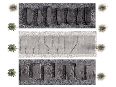 现代铺石路 石径 汀步路 道路