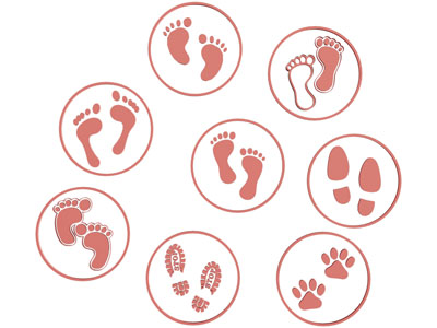 现代脚印墙饰 剪影