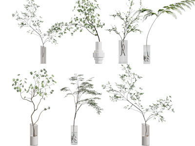 现代玻璃花瓶花卉