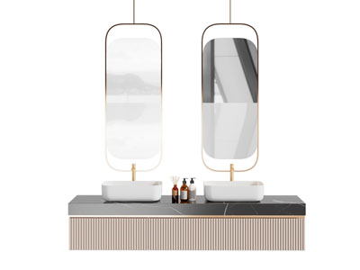 现代轻奢洗手台 镜子 浴室柜