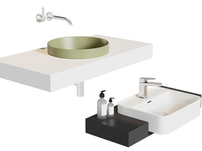 现代悬挂式洗手台 洗手盆