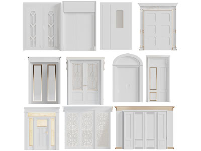 法式双开门 大门 入户门3d模型 法式双开门 大门 入户门